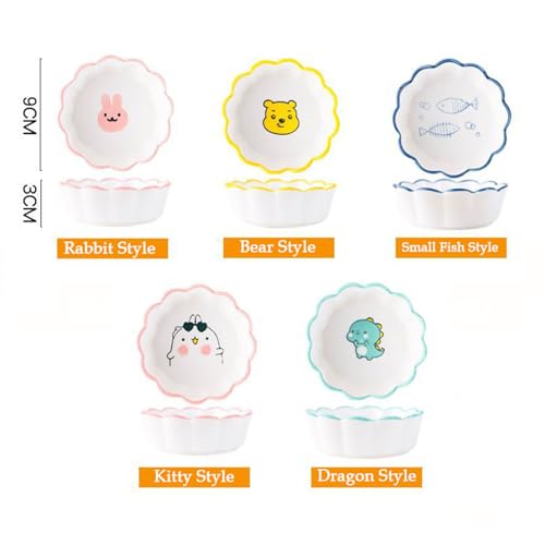 Image of YANCI Ceramic Dipping Bowls Set, Small Tableware for Soy Sauce, Vinegar, Chutney, Sushi Condiments (Multicolor, Pack of 4)