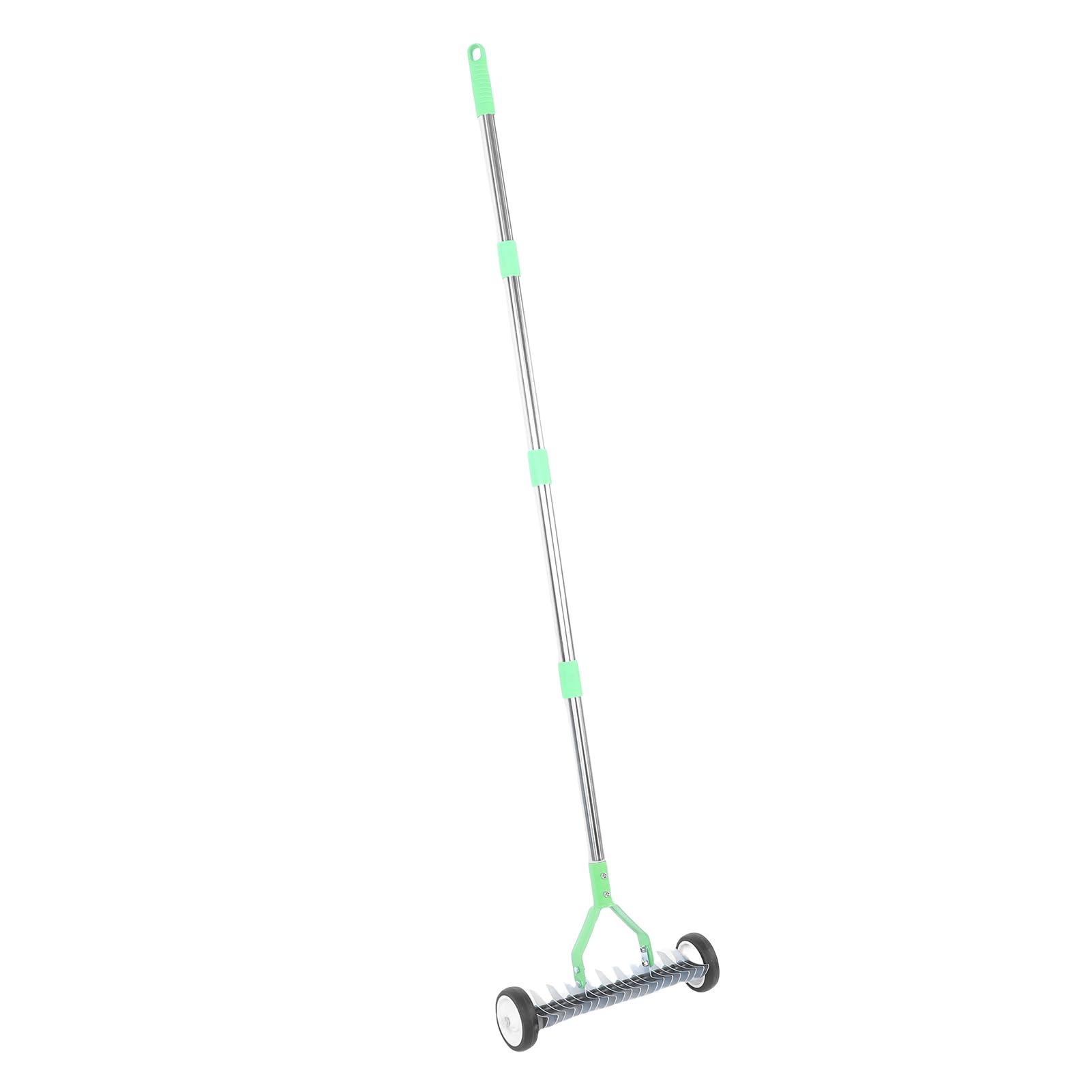 HEEPDD Rastrillo de Paja de Metal para Césped, Rastrillos de Acero, Ergonómico, Aflojar el Suelo y Mantenimiento del Césped Rastrillo de Paja de Metal para , Acero Inoxidable Resistente