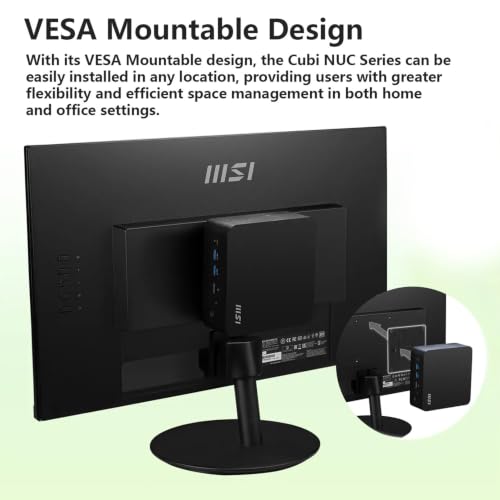 Image of msi Cubi NUC Business MFF Desktop, Intel Core i7-1365U, 16GB DDR5+1TB SSD | Professional Mini PC, MicroSD Card, Wi-Fi 6, Windows 11Pro, Thunderbolt, Support 4K Display for Multitasking at Work /Home
