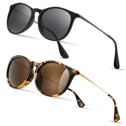 SUNGAIT Premium Vintage Round Sunglasses for Women Men Classic