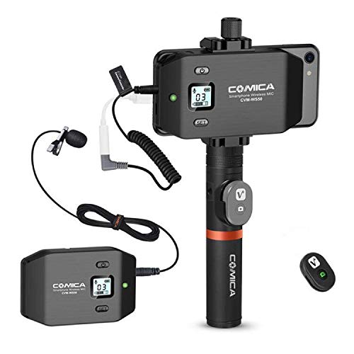 Get Special Price Wireless Lavalier Microphone for Smartphone, Comica CVM-WS50(A) UHF 6-Channels Lapel Microphone with Bluetooth Remote Controller for Vlogging, Video Recording, iPhones and Sumsung LG Android Phones Get Special Price Wireless Lavalier Microphone for Smartphone, Comica CVM-WS50(A) UHF 6-Channels Lapel Microphone with Bluetooth Remote Controller for Vlogging, Video Recording, iPhones and Sumsung LG Android Phones