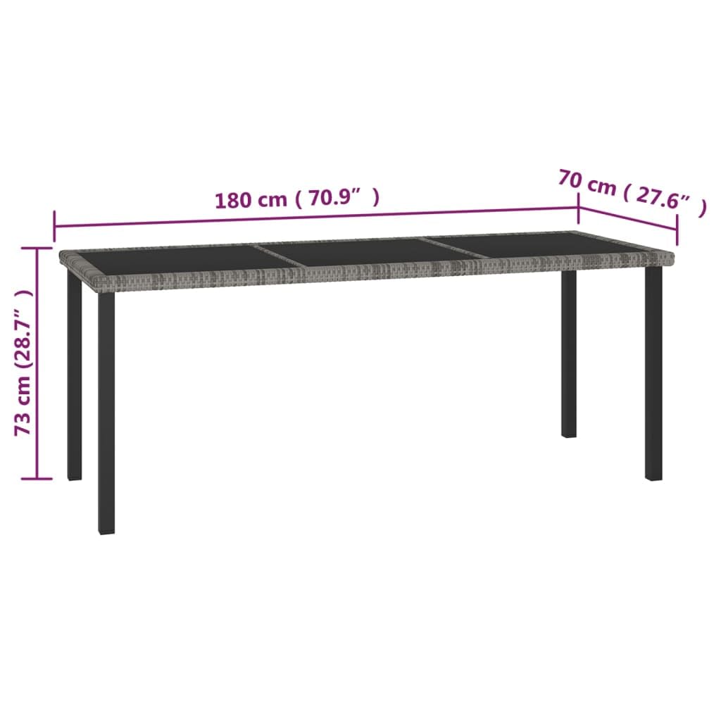 vidaXL Ensemble de Salle à Manger de Jardin 7 pcs Mobilier à Dîner Table et Chaises de Patio Salon de Jardin Extérieur Terrasse Gris Résine Tressée
