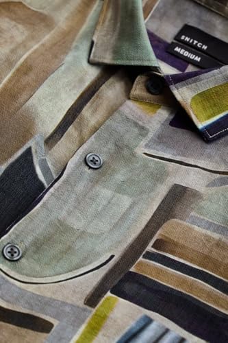 Image of SNITCH Casual Wear Full Sleeve Textured Abstract Shirt
