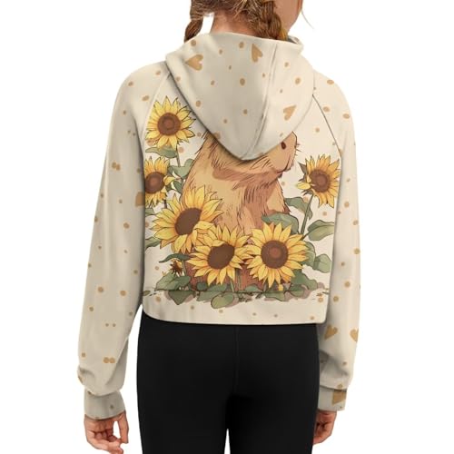 Uourmeti Long Sleeve Half Zip Sweatshirt Cropped Hoodie for Girls Active Pullover Tops2