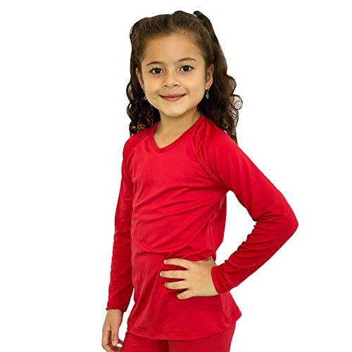 Kit Frio Conjunto Termico Infantil Kids Elasticidade Camisa e Calça Segunda Pele Unissex Vermelho (0