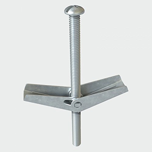 HARDWARE FOR YOU LTD M5 X 75MM SPRING TOGGLE WITH SCREW PLASTERBOARD HOLLOW WALL FIXINGS PACK OF 100