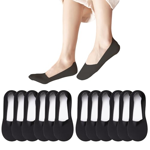 6 Pack No Show Socks Women Thin Socks Low Cut Liner Socks Non Slip Invisible for Flats Boat -  PENUUP