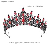 Feltent Black Red Tiara for Women Crystal Queen Crowns Rhinestone Princess Tiaras for Women Wedding Headband for Bride Hair Accessories for Halloween Costume Birthday Party Prom Mother's Gifts