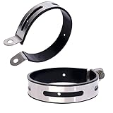 Mokuo 2Pcs Universal Stainless Steel Exhaust Clamp Exhaust Bracket Clip Suitable for Most Motorcycle Exhaust Pipes