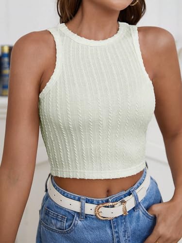 Image of Zilcon Womens Halter Tops Summer Sleeveless Shirts Sexy High Neck Fitted Tops Seamless Basic Ribbed Crop Tank Tops Blouses Fit Cropped Tank Tops