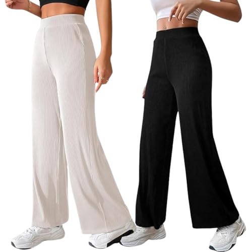 Image of GRECIILOOKS Women's Parachute Cargo Pants - High Waist Flared Korean Trousers| Trendy Casual Wear for Daily & Travel Use (Available in Plus Size)