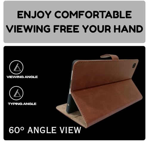 Image of flip Cover for Samsung Galaxy tab a9 | Premium pu Leather Magnetic flip case | Slim Stand Cover with auto Sleep /Wake | 360 Protection (Darkbrown)