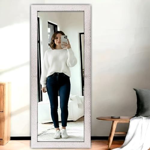Image of Creative Arts n Frames 15x51 inch Frosted Silver White Long Fiber Wood Wall Hanging Mount HD Mirror Home Decor Items Living Room Bathroom Bedroom Hotel Office (Silver White Finish Color HD Mirror)