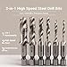 3 in 1 Spiral Flute Drill Bits, 3 in 1 Spiral Tap Hex Shank Drill Bit Set Hexagonal Shank Titanium-Coated Thread Drilling and Tapping Tool Set for Drilling Tapping Countersinking (Gold,Short)