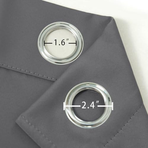 Image of LEMOMO Blackout Curtains 66 x 54 Inch Long Frost Grey Curtains Set of 2 Panels Room Darkening Curtains for Bedroom and Living Room