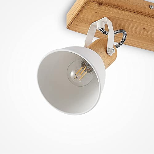 Lindby Deckenlampe Holz Metall, Deckenstrahler drehbar und schwenkbar Deckenleuchte 3x E14 max. 20W ohne Leuchtmittel Lampe Wohnzimmer Küchenlampe