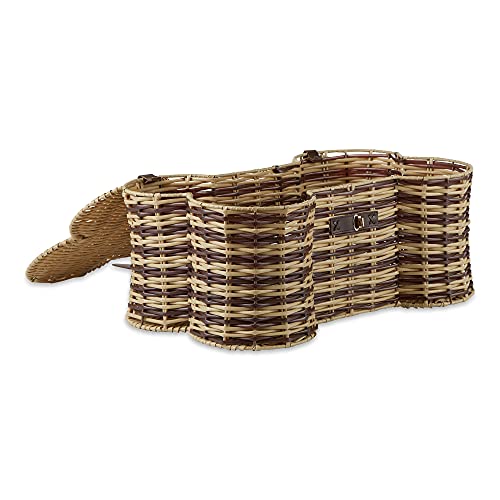 Image of Bone Dry Pet Storage Collection Toy Basket, Small, 17.5x11x7.5 inch, Stripe Plastic Wicker