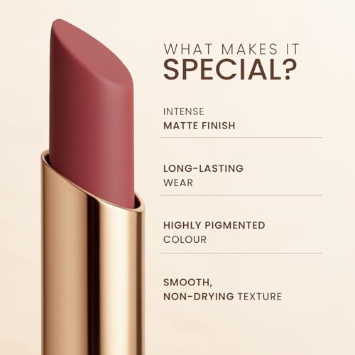 Image of TEEN TEEN LUXE Matte Lipstick | Long-Lasting Wear Up to 12 Hours | Ultra Smooth Velvet Finish | Rich Pigmented Lip Shade | Lightweight & Travel Friendly | Trend-Setter, 1gm