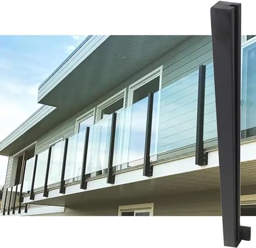 Sistema completo de barandilla de terraza con abrazadera y vidrio