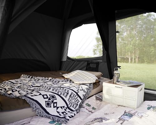 Vidalido 4-6 Person Camping Tent with 3 Door 2 Room Waterproof Black by Vidalido - Image 3