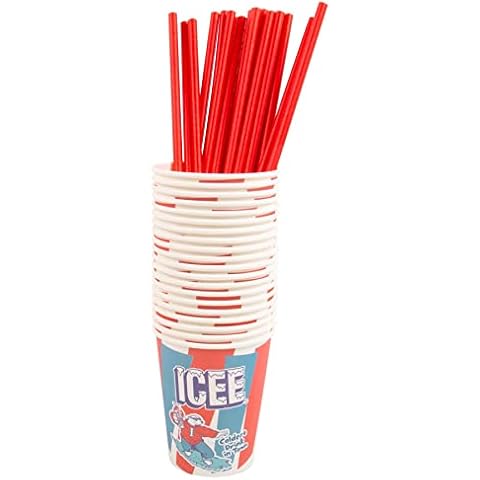 ICEE Paper Cups & Straws Pack of 20 ICEE Slushie Cups & 20 Cardboard Straws. Officially Licensed ICEE Merchandise from Fizz Creations. Icee cups. Cover