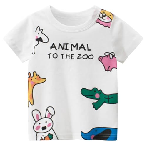 Image of B&G-KID Toddler Girl Tshirt Pack 2 Pink Heart Animal Print Toddler T Shirts Girls Short Sleeve Shirts 2T-7T.