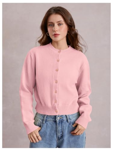 Image of SOLY HUX Women's Button Down Cropped Lightweight Cardigan Sweater | Cute Fall Fashion, 2026