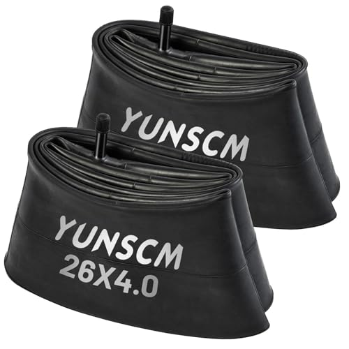 YunSCM 2本,26 4.0 チューブ,米式バルブ32mm,26x4.0/4.5 チューブ,適用 26x4.0/26x4.5 電動自転車、ファットバイク