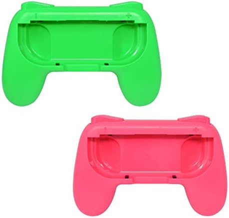 FYOUNG Controller Hand Grip Compatible with Joy Con for Switch & OLED Model Version, Rubber Surface Comfort Remote Holder Accessories (4 Pack) - Red, Blue, Green, Pink