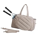 ユニセックス スポーツ トート バッグ 耐水性ナイロン、パッド入りラケット スリーブ、マルチポケット ジム & トラベル オーガナイザー テニス用品バッグ