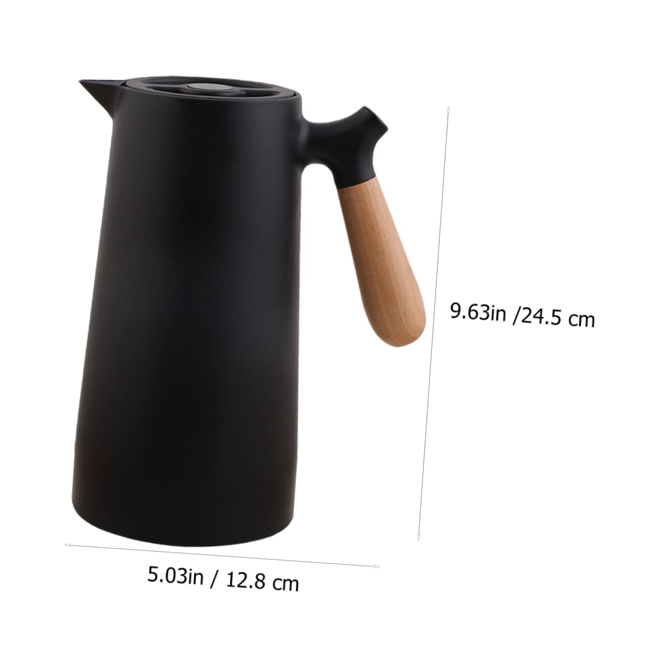 Botella de Agua Térmica Asa de Madera Negra 1l de Vidrio