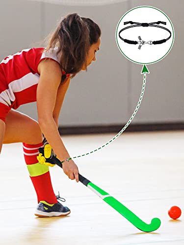 Jadive 20 Pcs Field Hockey Bracelets Adjustable Rope Hockey Bracelet Gift for Friends Players Teams Coaches(Multiple Color Rope)