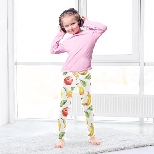 Girls' Leggings Children's Yoga Pants Skinny Printed Dance Apples Oranges Bananas Comfortable 4T3