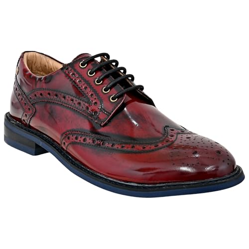 Image of Hx London Brush-Off Leather Men Brogues Formal Derby Shoes