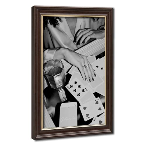 Toile cartes à jouer femme œuvre d'art murale chic 61x91,4 cm