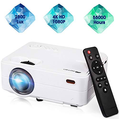 Mini Projector,Movie Portable Projector, Smartphone Video Projector 1080P Supported 200" Display, 55,000 Hrs