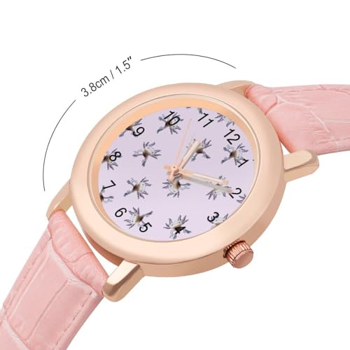 Cute Baby Axolotl Classic Watches for Women Funny Graphic Pink Girls Watch Easy to Read2