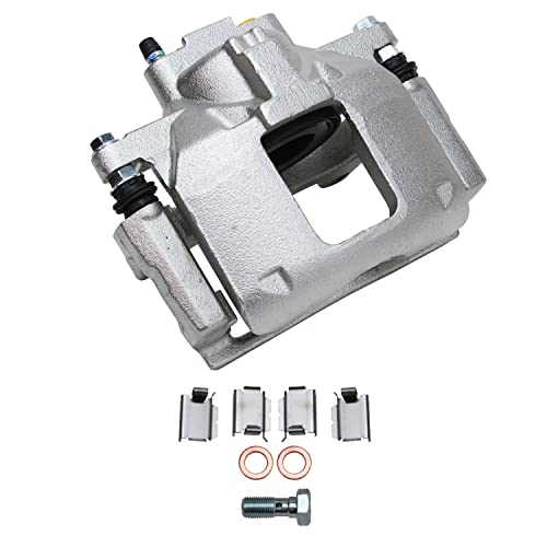 Image of Detroit Axle - Front Brake Kit for 2009-2012 Dodge Journey Drilled & Slotted Brakes Rotors Right Brake Caliper w /Bracket 2010 2011 Replacement : 11.89 inch Rotor