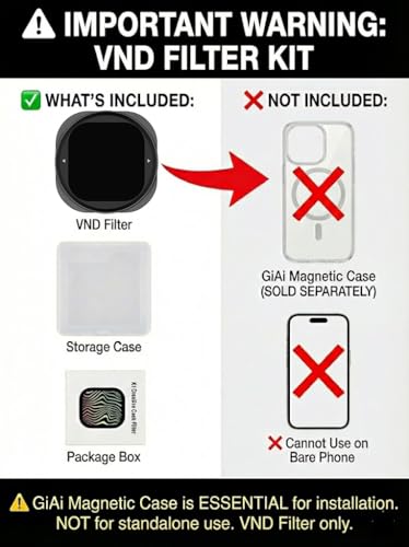 Image of Magnetic Variable ND2-ND32 ND Lens Filter (VND 1-5 Stops) for for iPhone 17 Pro /Pro Max - Neutral Density Effect Filter (Requires GiAi Magnetic Case - Sold Separately)