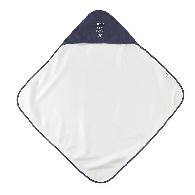 Image of Stephan Baby Towels - Quick Dry Microfiber Infant or Toddler Beach Towel with Hood, 30-Inch Square, Navy - Lil Sea Star