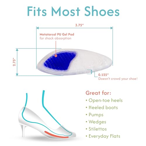 Image of Fierce! Gel Shoe Inserts for Women by Business Feet - Gel Insoles for Heels & Flats with Adhesive, High Heel Inserts, Foot Pads, Shoe Cushion Metatarsal Pads, Ball of Foot Cushions for Women Heels