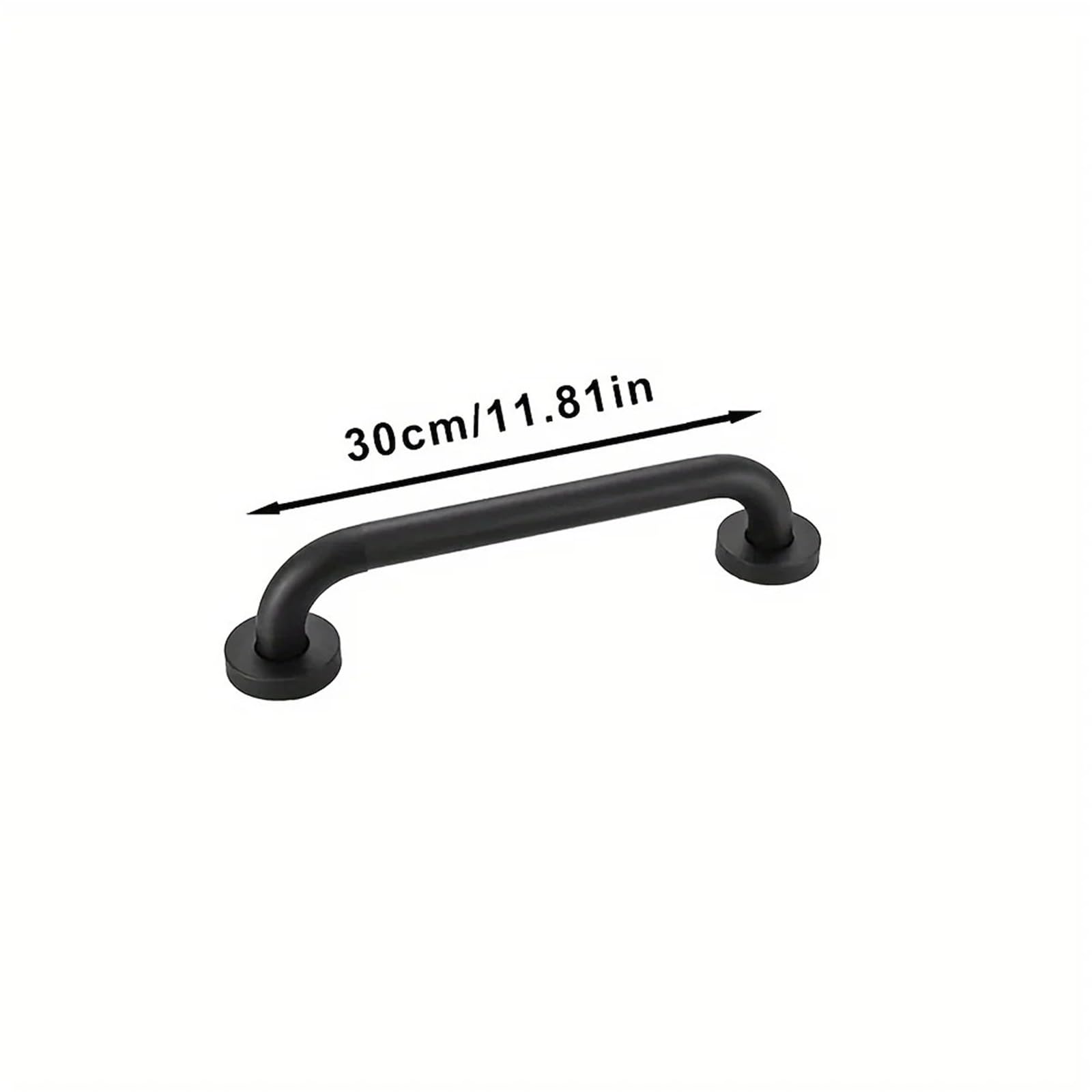 Maniglie Barra di Sostegno Antiscivolo per Il Bagno - Corrimano di Sicurezza Nero con Design ergonomico Curvo per Anziani e disabili(30cm-2PC)