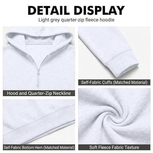 Zip Up Hoodies for Men Big and Tall Fleece 1/4 Zip Classic Fuzzy Hoodie - image 6