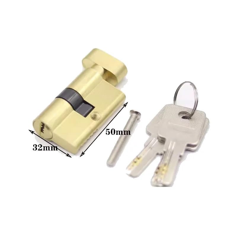 Cilindro per serratura, Serratura A Cilindro In Ottone Con 3 Chiavi Altezza 32mm Misure Multiple for Porte A Eccentrico(50x35t)