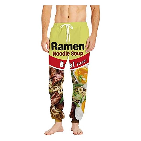 
                            3D Ramen Chicken Noodle Soup Beef Pant Food Funny Trousers Men Women Cotton Novelty Pants
                        