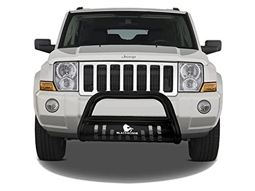 Black Horse Bull Bar Skid Plate Black Compatible with 2006-2010