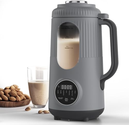 Zopehan Nut Milk Maker,35oz(1000ml) Automatic Soy Milk Maker for Homemade Almond, Oat, Soy Milk, Plant-Based Milk and Non-Dairy Beverages 8 in 1, Milk Maker Machine with Delay Start Grey