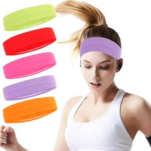 Image of Workout Headbands Non Slip Headband Sport Headbands Sweatbands Elastic Sport Hair Bands for Sports Travel Indoor Fitness Gym