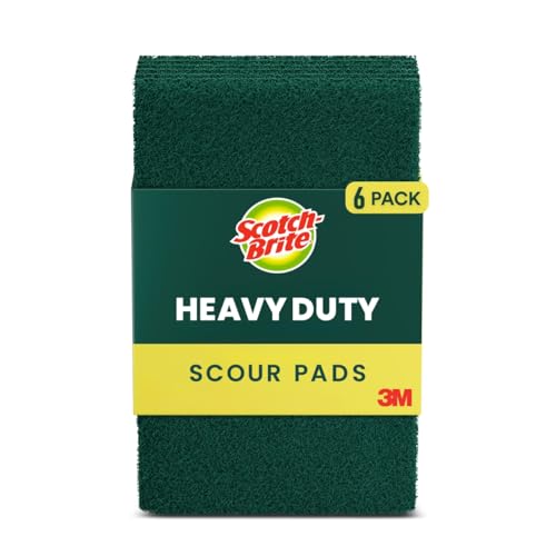 Scotch-Brite Heavy Duty Scouring Pad Durable and Long-Lasting Dish Scrubber for Kitchen + Outdoor 30 Scrub Pads for Uncoated Pots and Pans Cast Iron Cooktops Grill Grates Oven Racks and BBQ