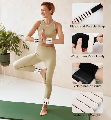 Image of Ankle & Wrist Weights for Women Men, Set of 2, 1 lb /2 lb Each | Adjustable Arm & Leg Weights, Soft Silicone Weighted Bracelet For Pilates Yoga Dance Walking Running Swimming Weight Loss